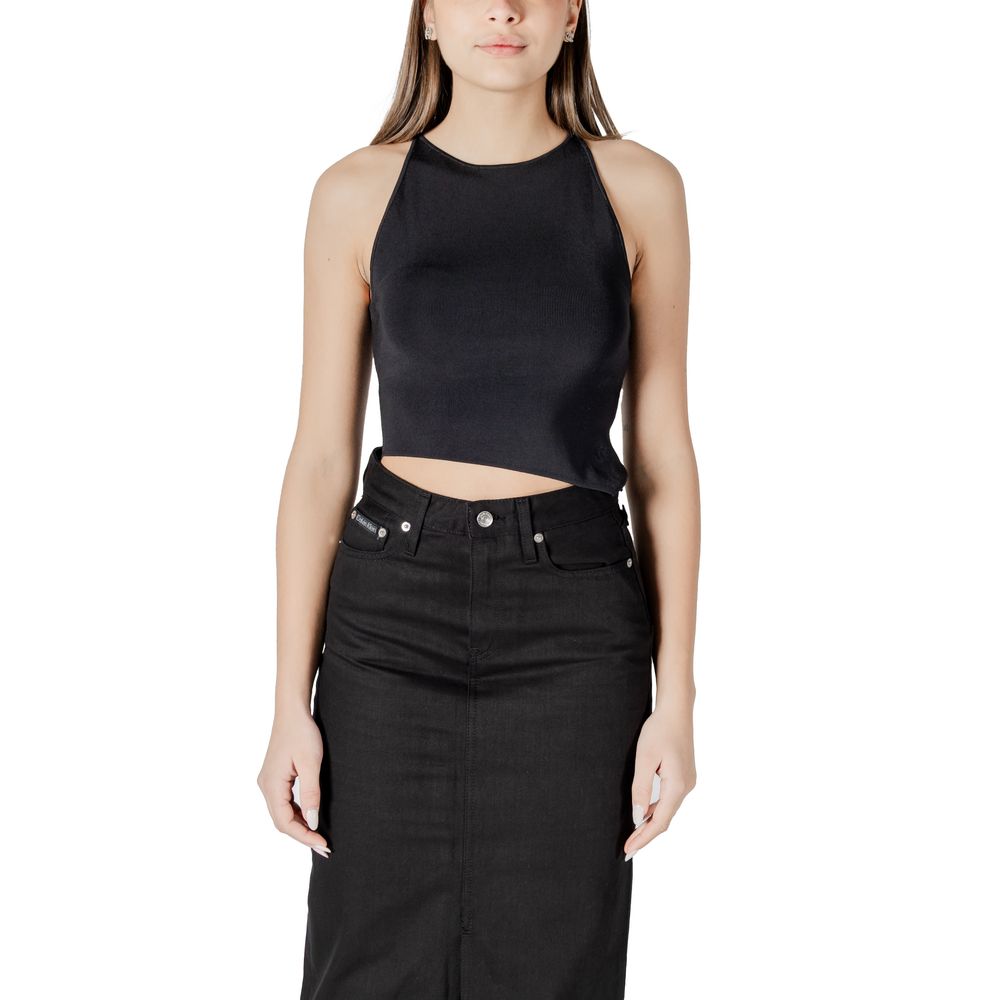 Black halter top and skirt outfit from Calvin Klein Jeans featuring black rayon tops