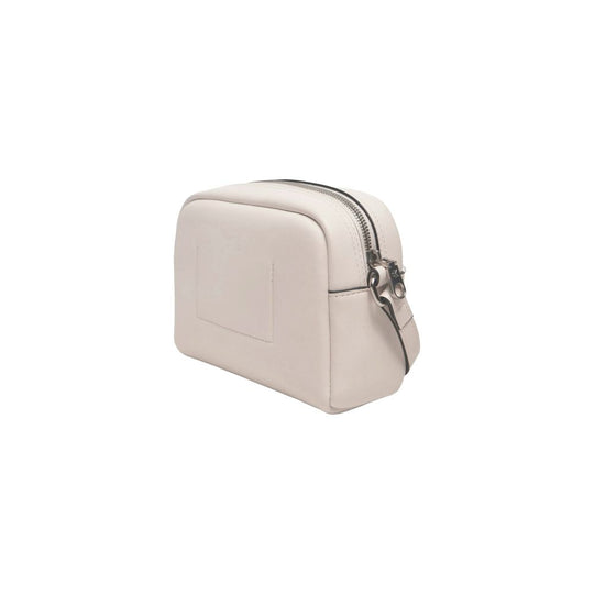 Rectangular off-white leather handbag from Calvin Klein Jeans Pink Polyethylene Handbag collection