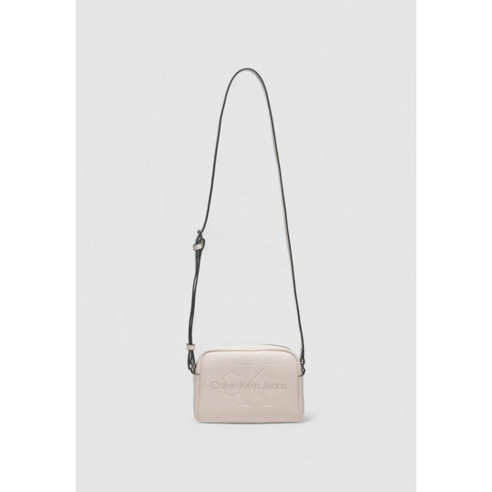 Beige crossbody bag with black strap from Calvin Klein Jeans Pink Polyethylene Handbag