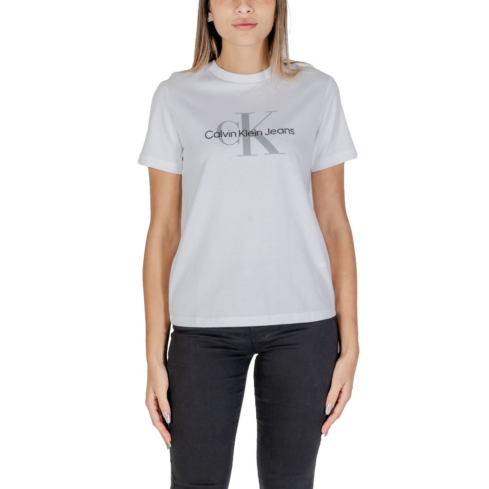 Calvin Klein Jeans White Cotton Tops & T-Shirt - IT44|L