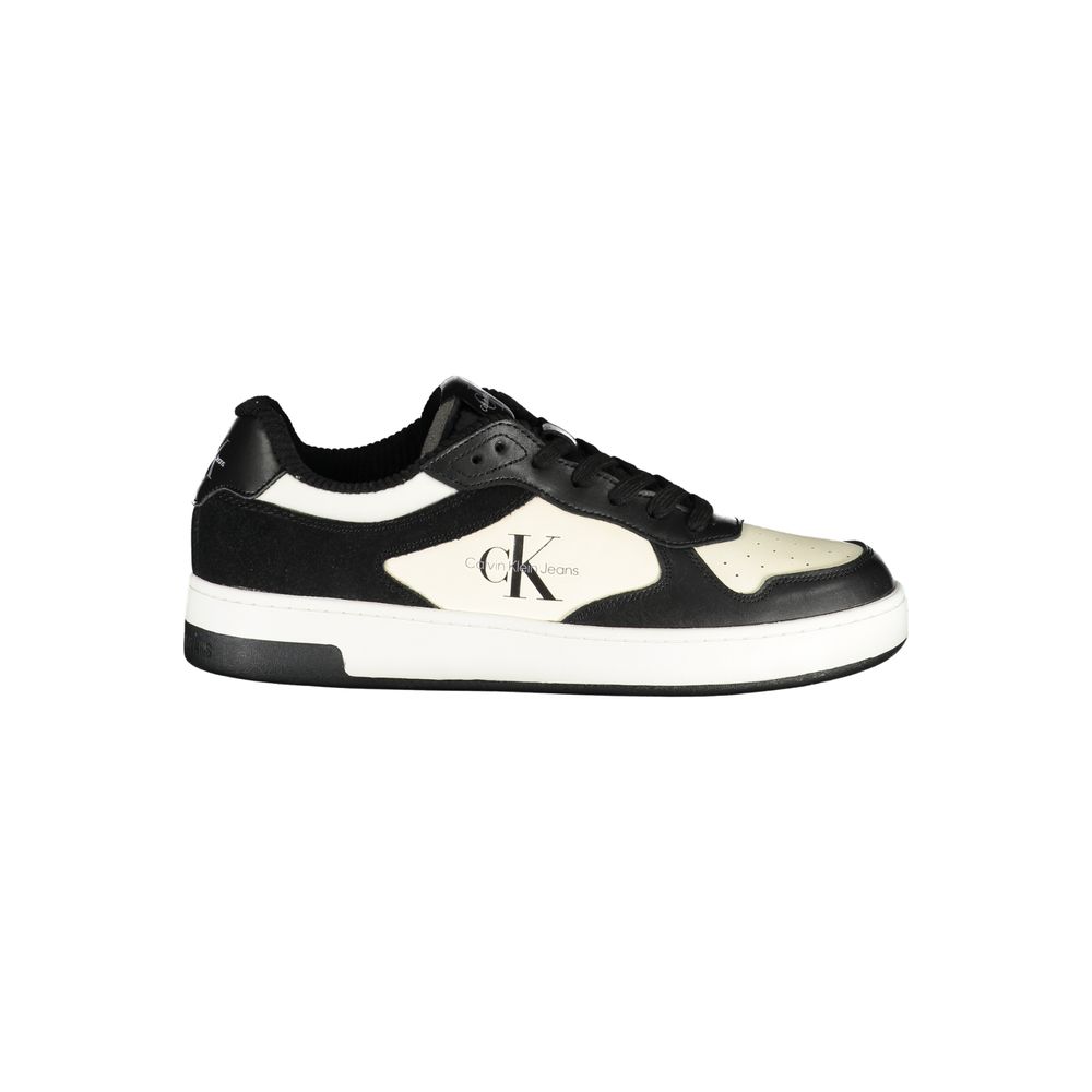 Black and white Calvin Klein Sleek Black Sneakers with contrast details displayed