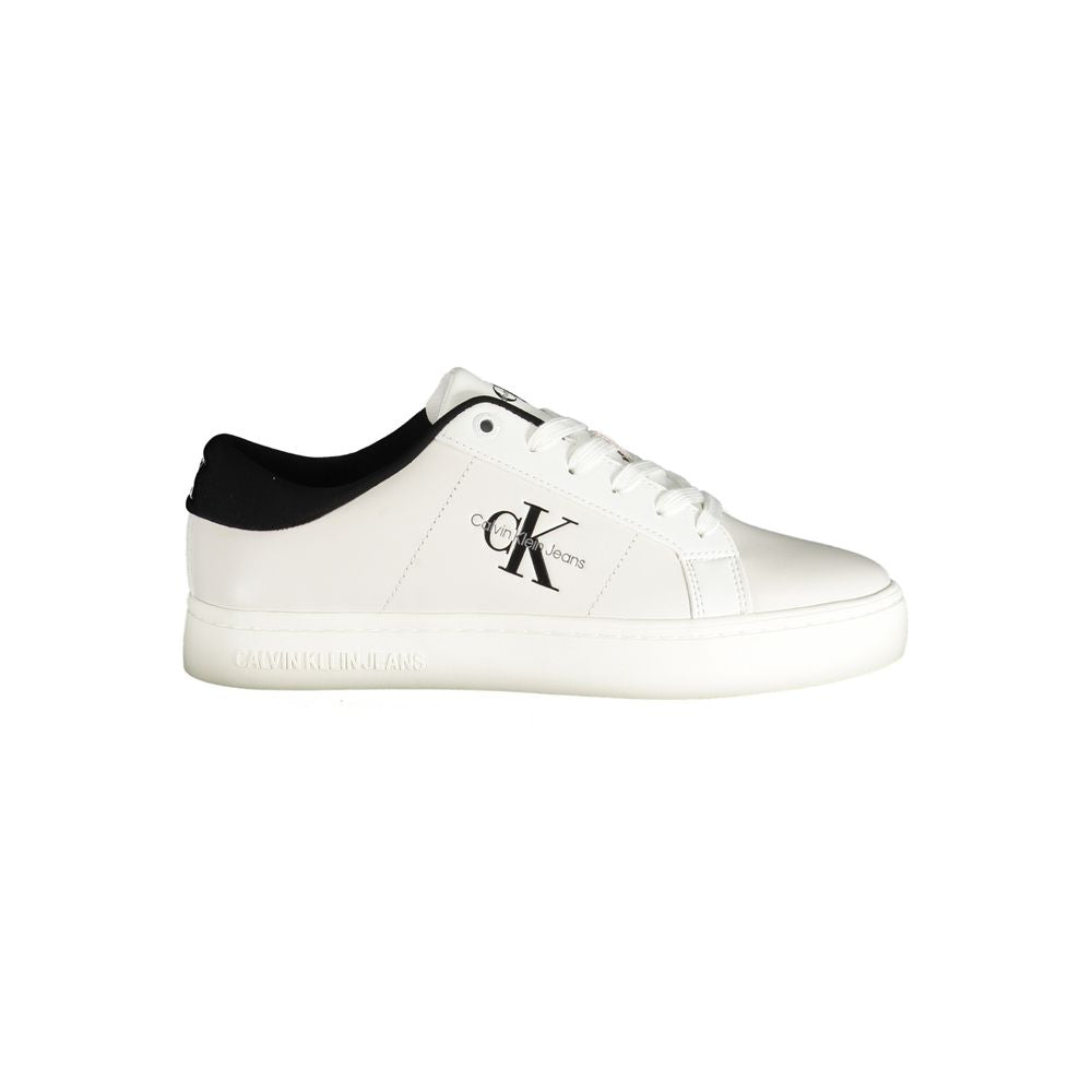 Calvin Klein White Polyester Sneaker showcasing its sleek design and premium quality