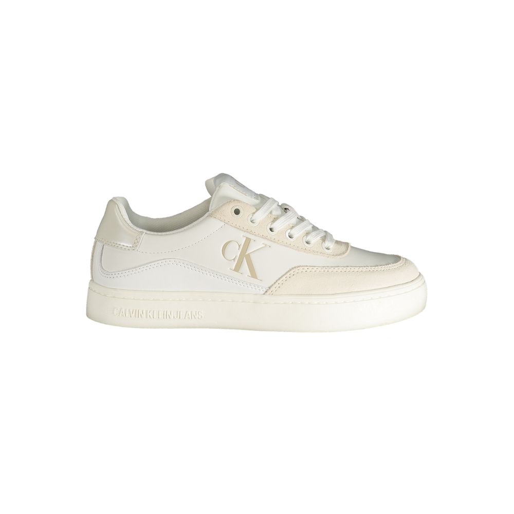 Calvin Klein White Polyester Sneaker showcasing a stylish and modern design