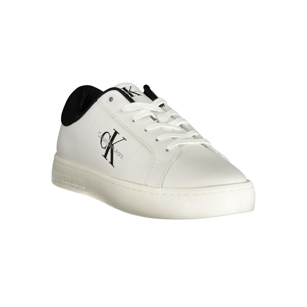 Calvin Klein White Polyester Sneaker showcasing a stylish, minimalist design