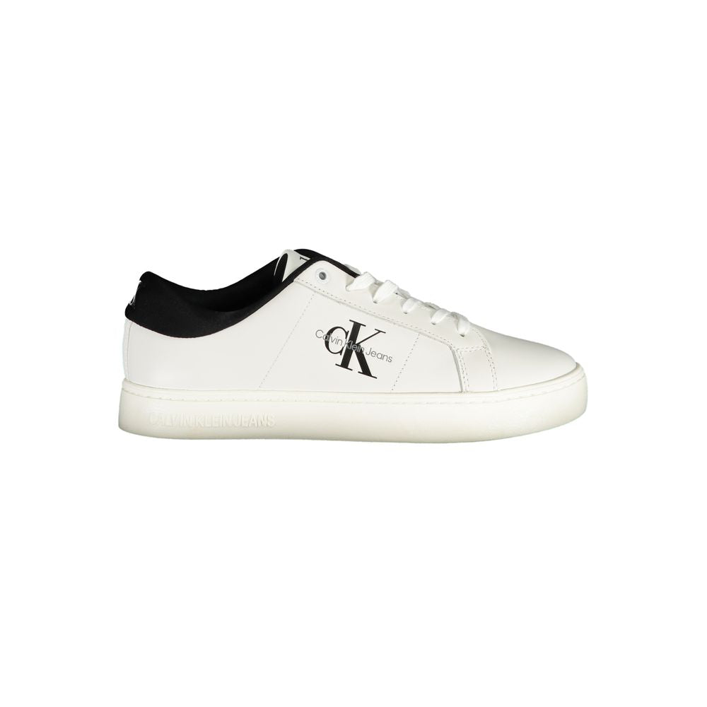 Calvin Klein White Polyester Sneaker showcasing a stylish and modern design