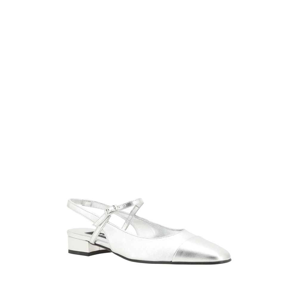 Silver slingback dress shoe - Carel Paris Oceano Pumps for elegant styling