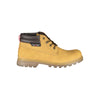 Chic Yellow Lace-Up Boots with Contrast Details