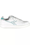 Chic White Lace-up Sneakers with Contrasting Accents