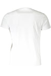 Sleek White Round Neck Tee with Logo Detail