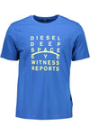 Sleek Blue Crew Neck Cotton Tee