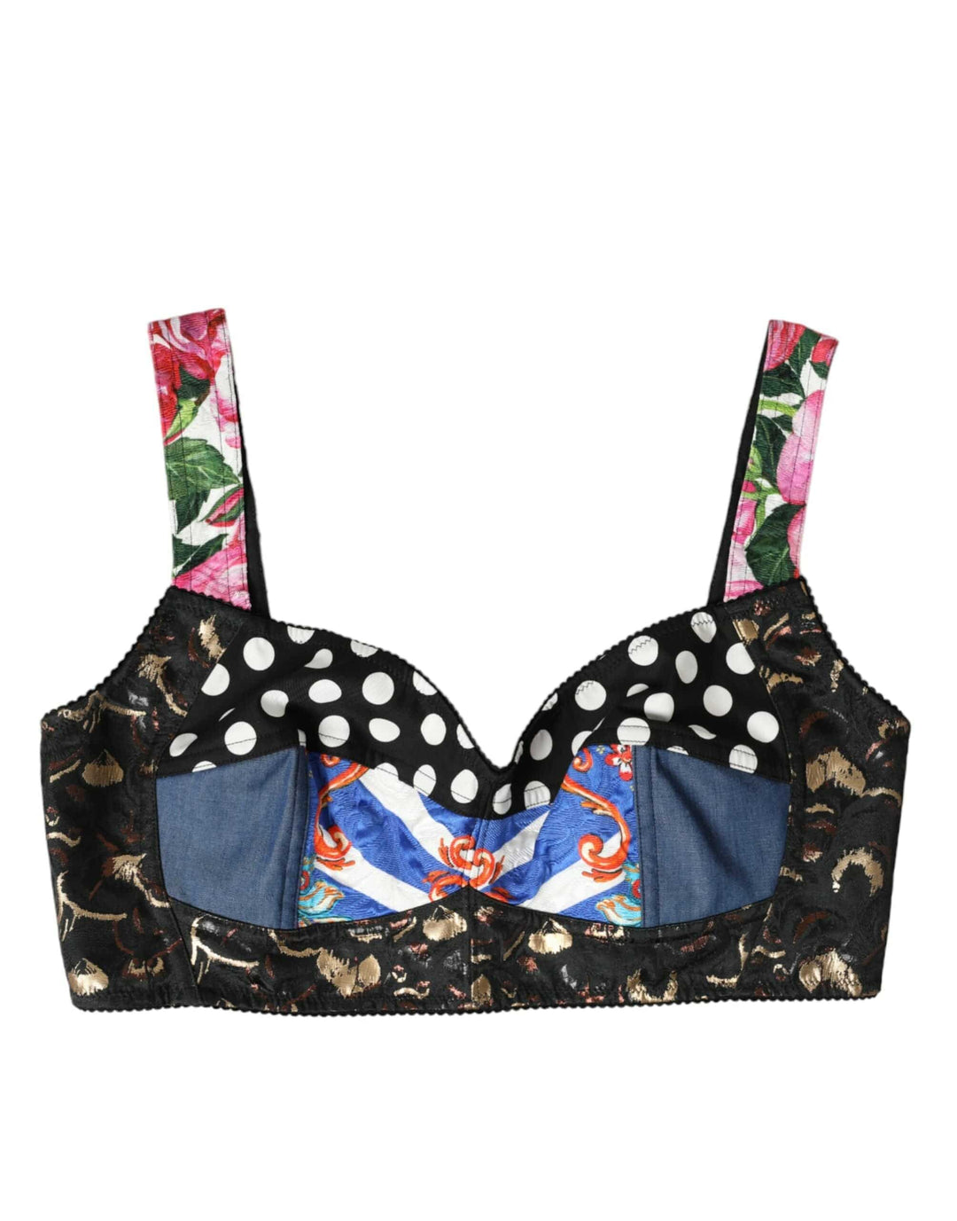 Dolce & Gabbana Floral Patchwork Bustier Crop Top - ACCEXO