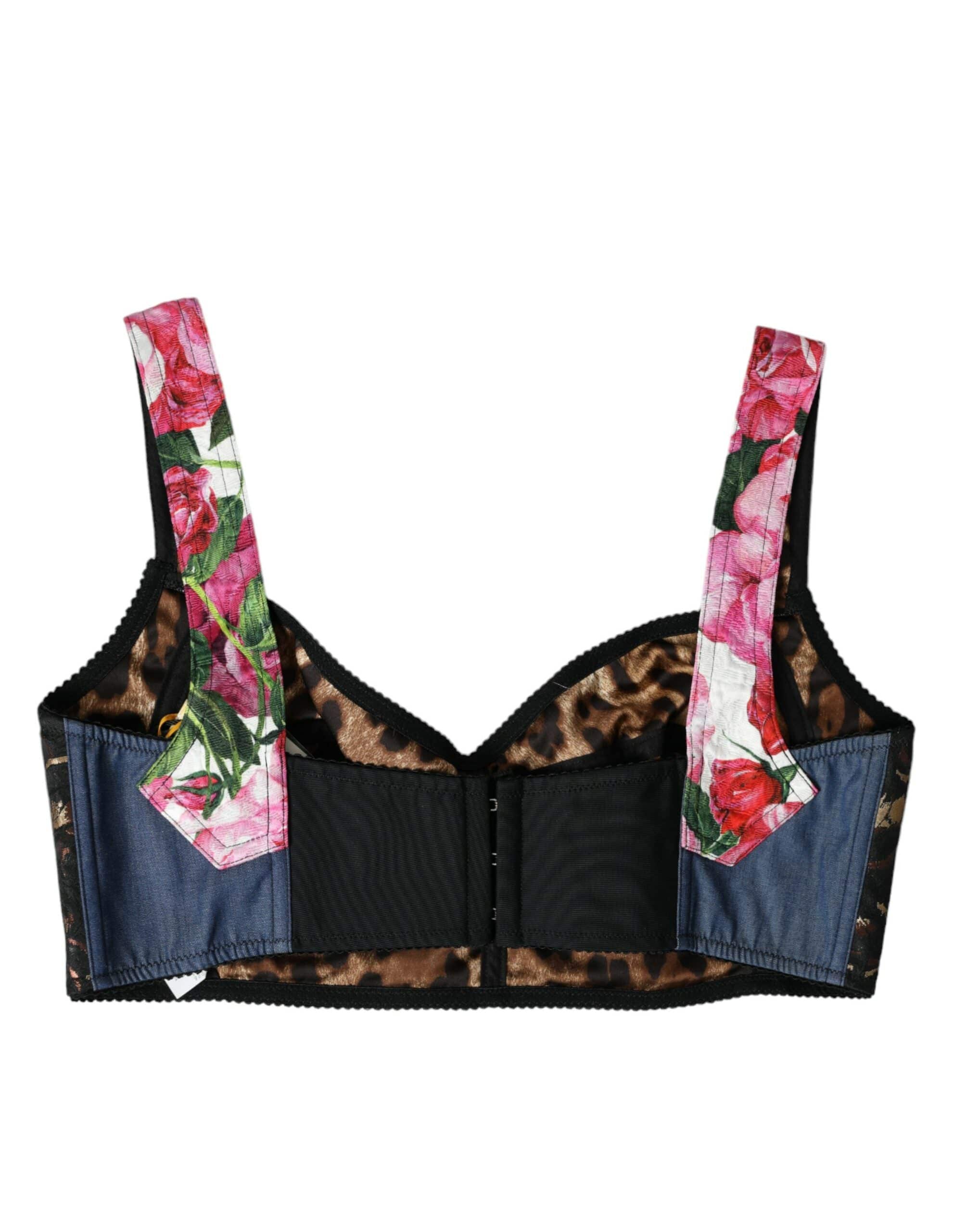 Dolce & Gabbana Floral Patchwork Bustier Crop Top - ACCEXO