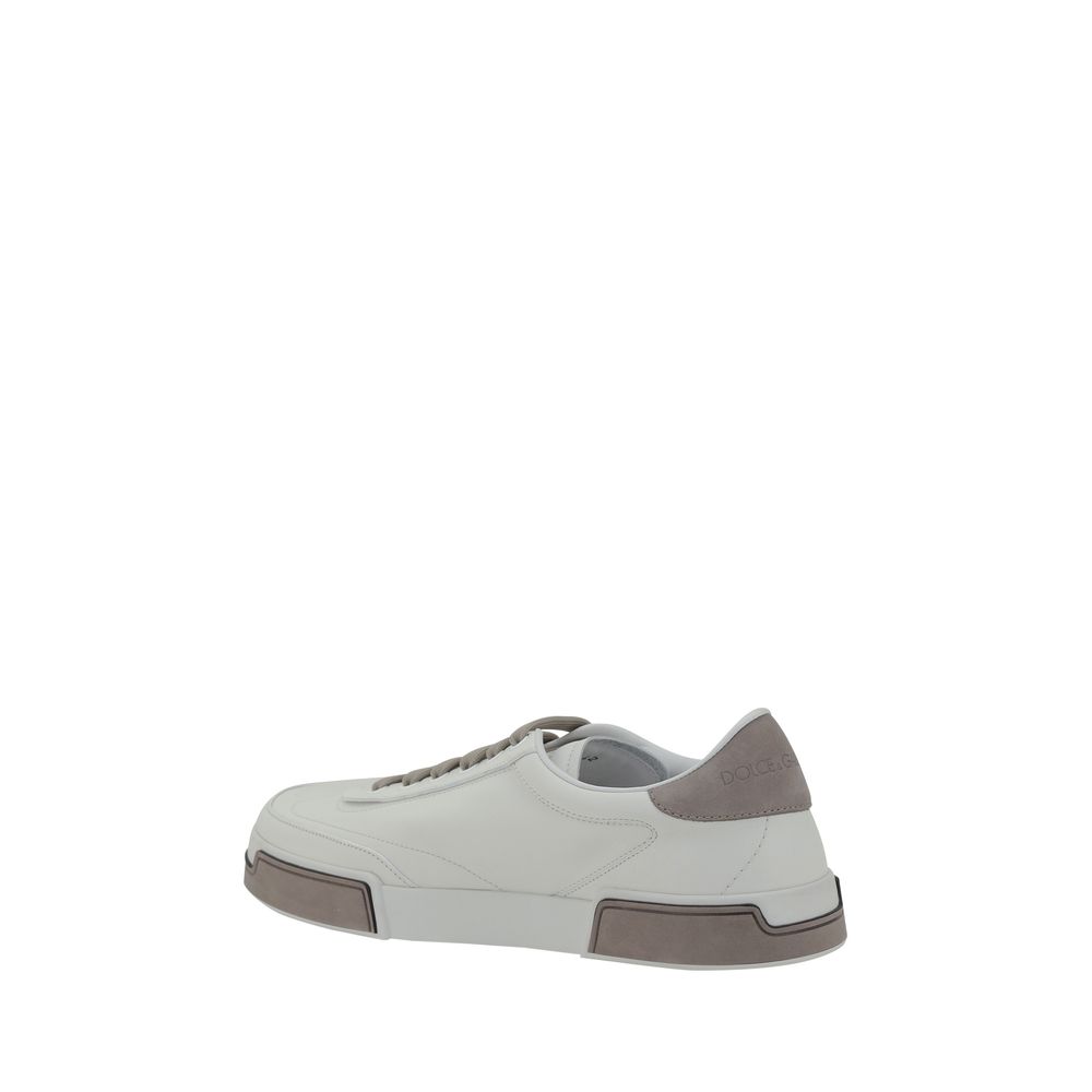 White leather sneakers with gray accents from Dolce & Gabbana Leather Sneakers collection