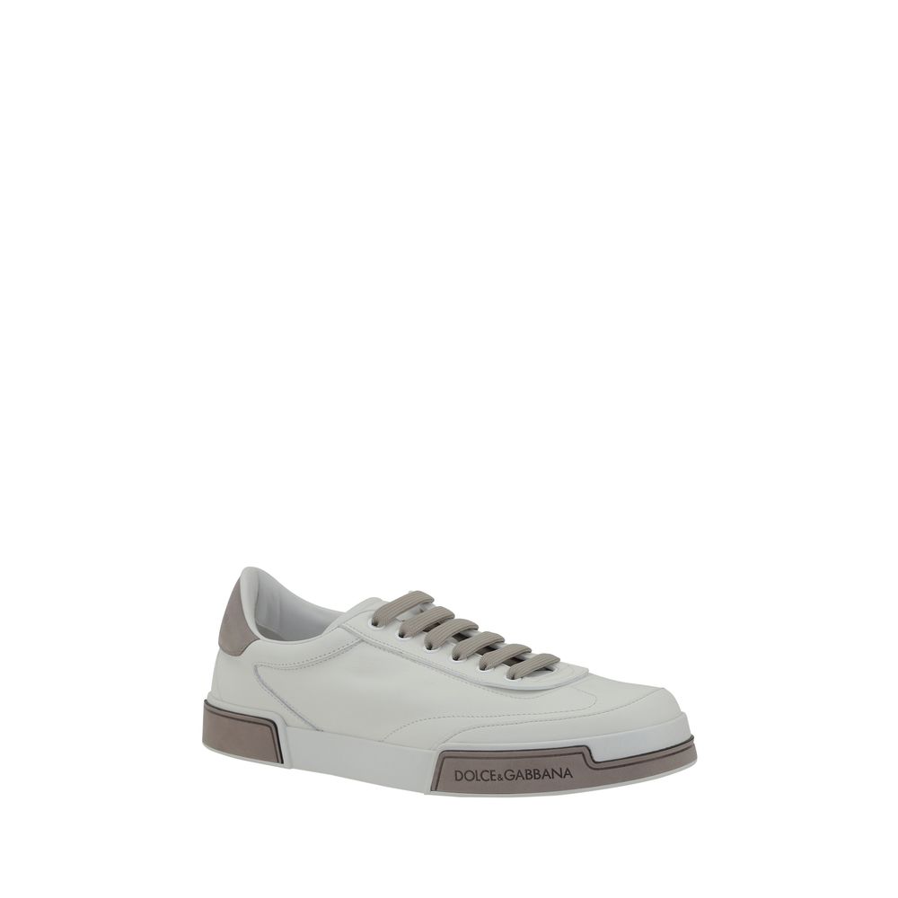 White Dolce & Gabbana Leather Sneakers showcasing luxury footwear style and design