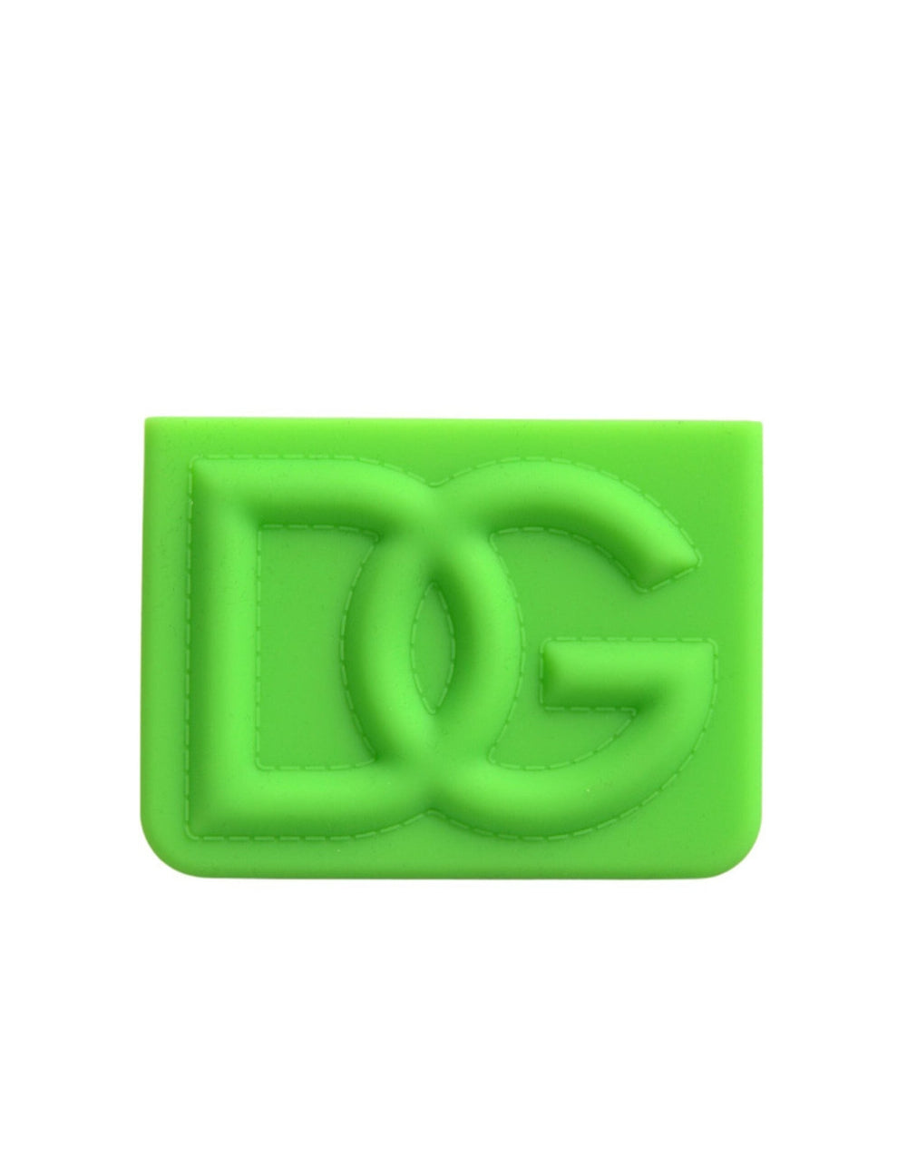 Green DG logo on Dolce & Gabbana Neon Green Silicon Embossed Logo Card Holder Wallet