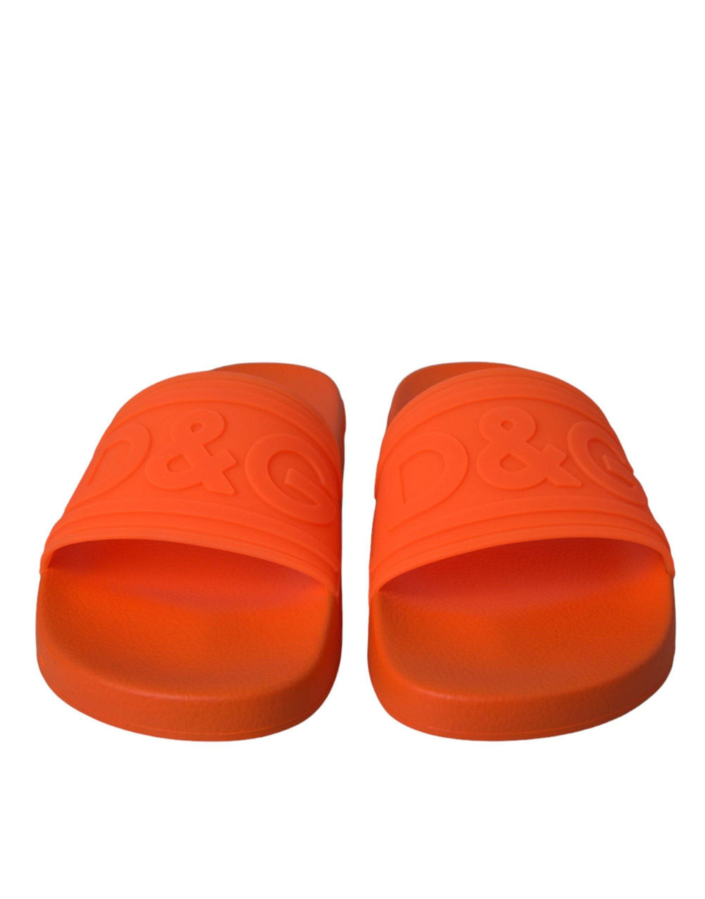 Dolce & Gabbana Orange Rubber Slides Sandals Beachwear Shoes - EU44/US11