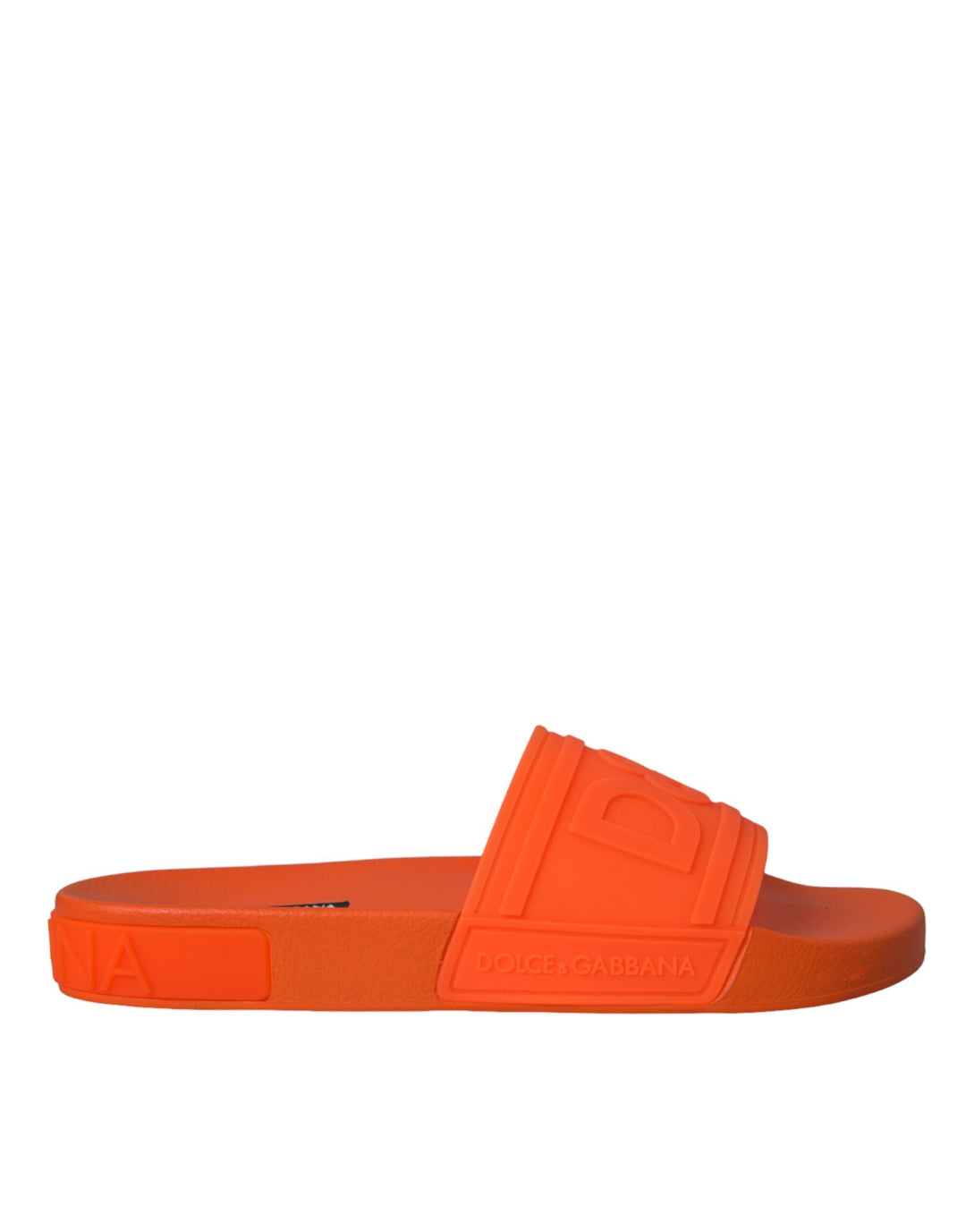 Dolce & Gabbana Orange Rubber Slides Sandals Beachwear Shoes - EU44/US11