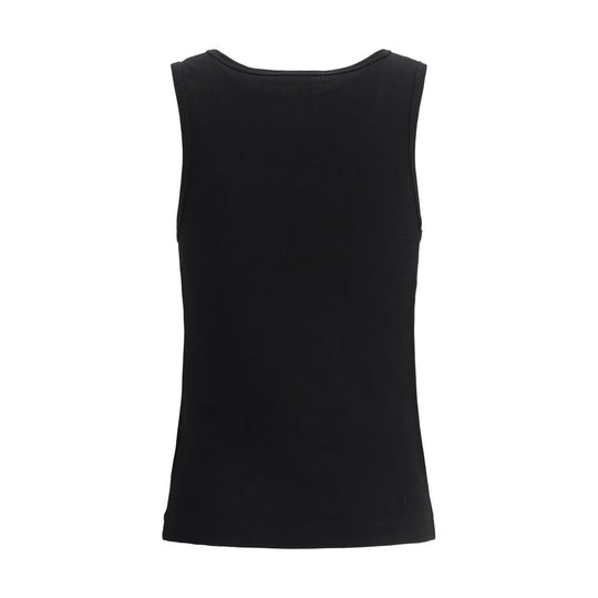 Black sleeveless Dolce & Gabbana ribbed top for stylish women’s fashion