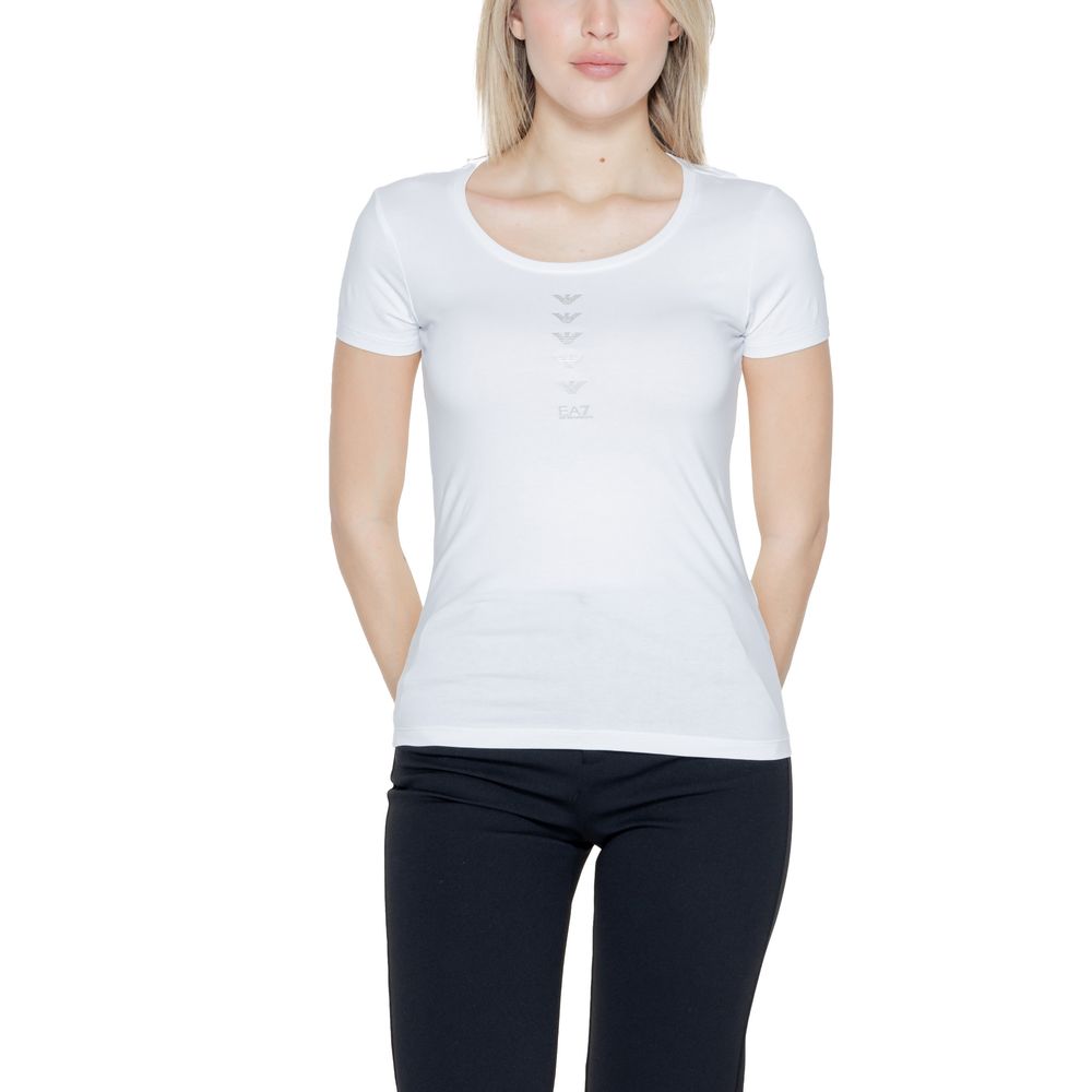 EA7 Emporio Armani white cotton short-sleeved t-shirt for a stylish casual look
