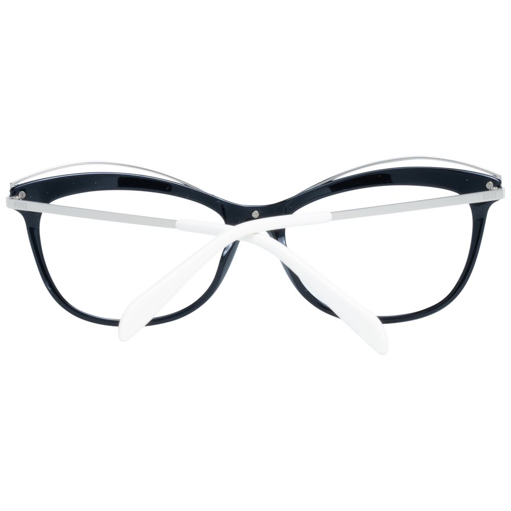 Emilio Pucci Black Women Optical Frames featuring stylish black and silver eyeglasses