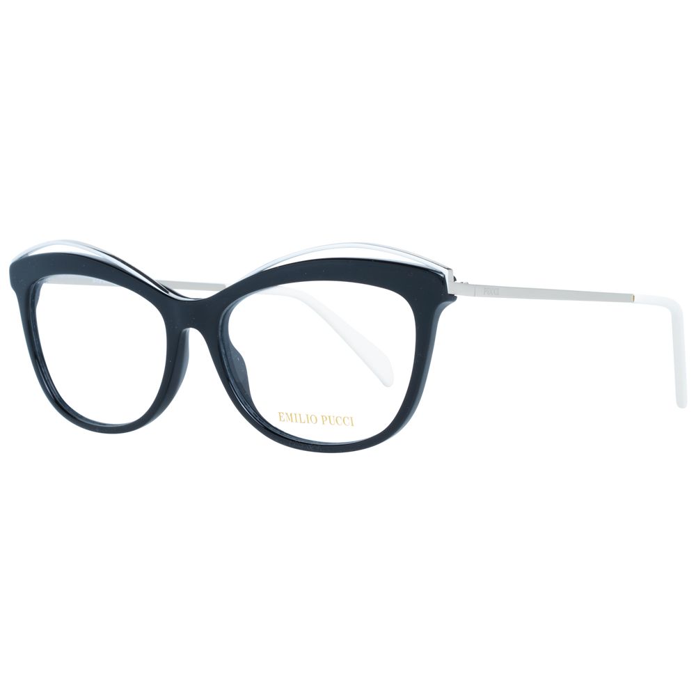 Emilio Pucci Black Women Optical Frames featuring stylish black and white cat-eye design