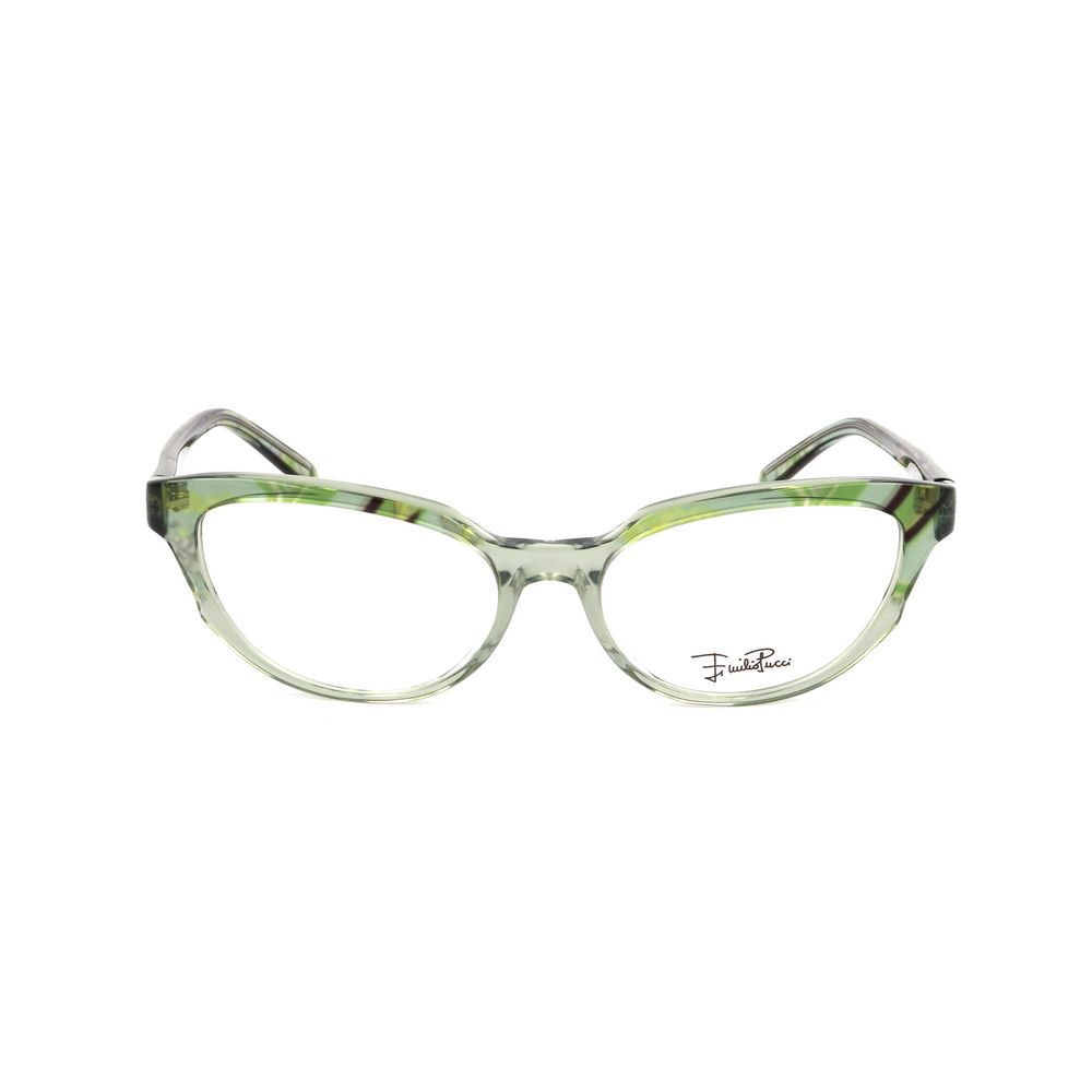 Emilio Pucci green plastic frames featuring a stylish green patterned design