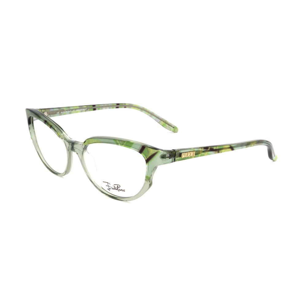 Emilio Pucci green plastic frames featuring a stylish green patterned design