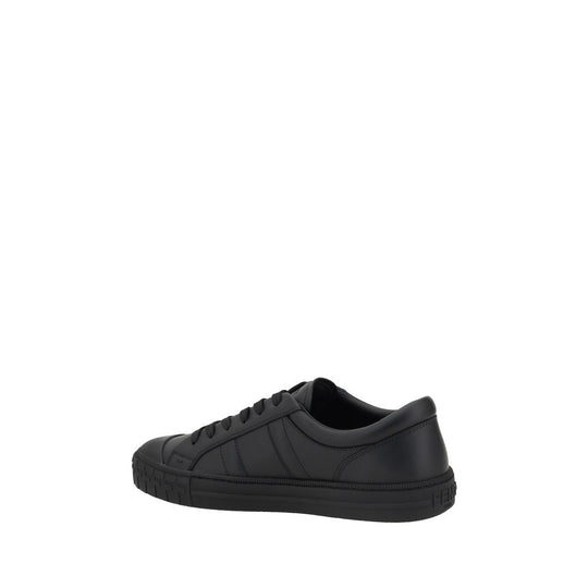 Black leather sneaker featured in Fendi Domino Sneakers collection