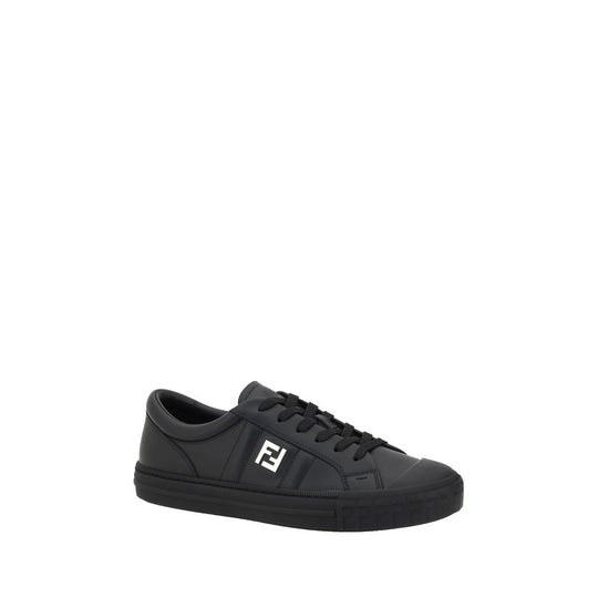 Black leather Fendi Domino Sneakers showcasing stylish design and luxury craftsmanship