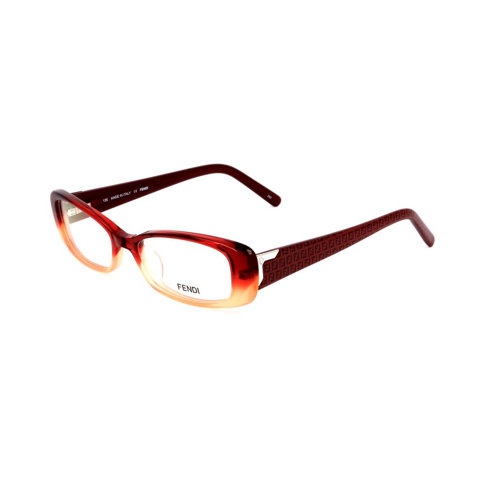 Red and orange Fendi eyeglasses in stylish Fendi pink plastic frames with lens bridge temple