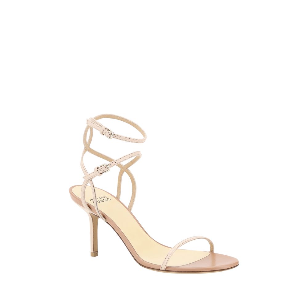 Beige strappy high-heeled sandal from Francesco Russo Sandal collection