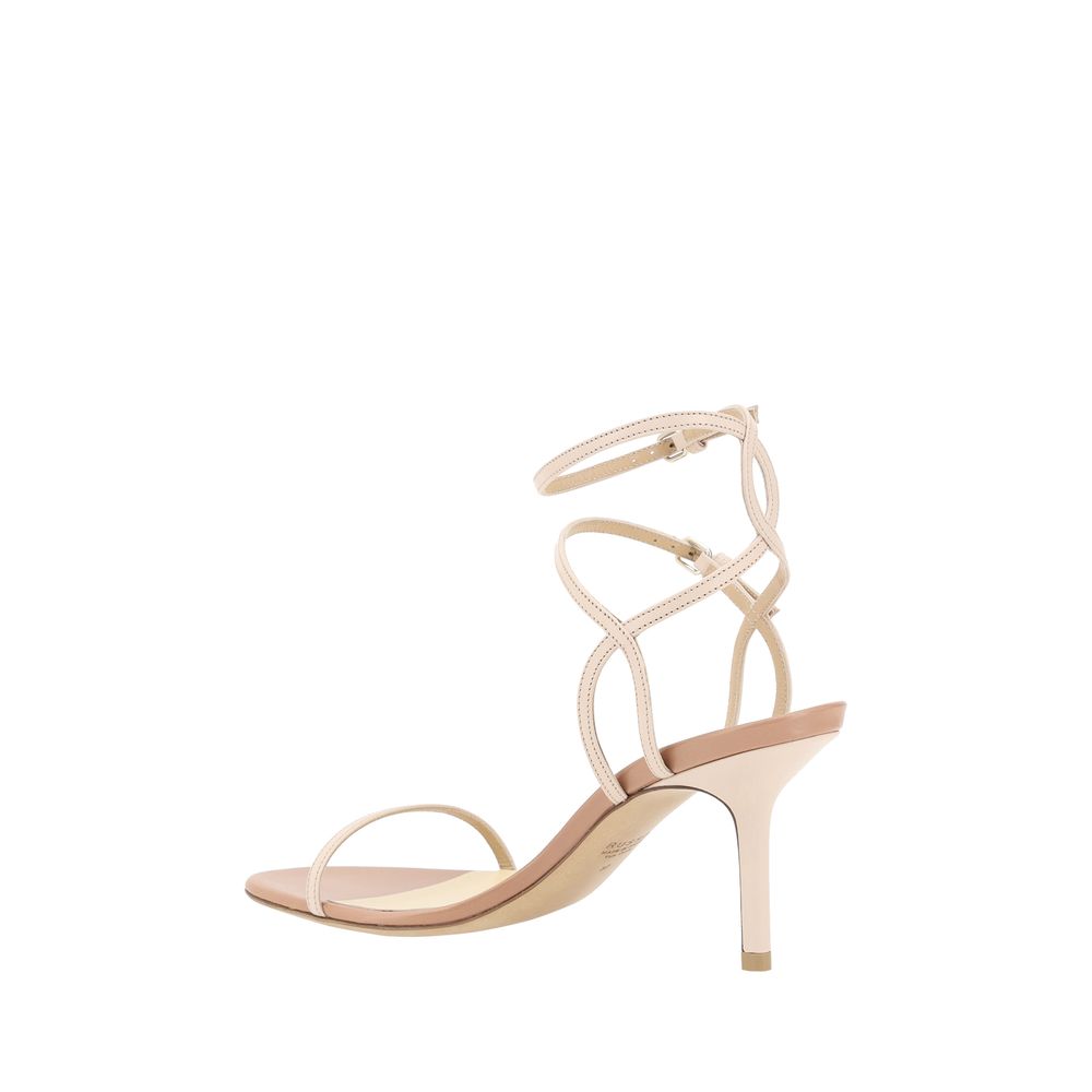 Beige strappy heeled sandal from Francesco Russo Sandal collection