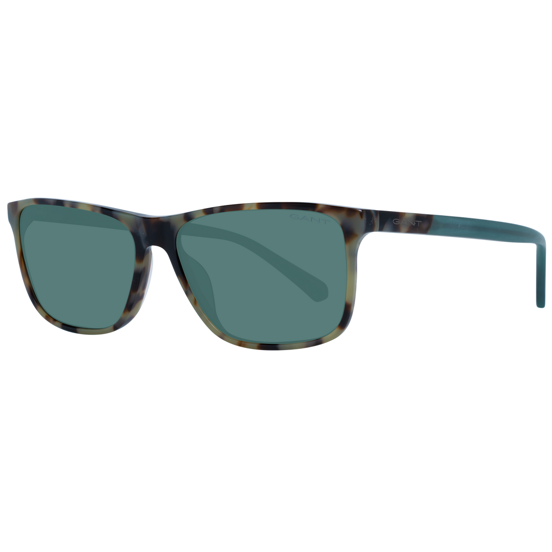 Tortoiseshell-framed Gant Brown Unisex Sunglasses with green plastic lenses