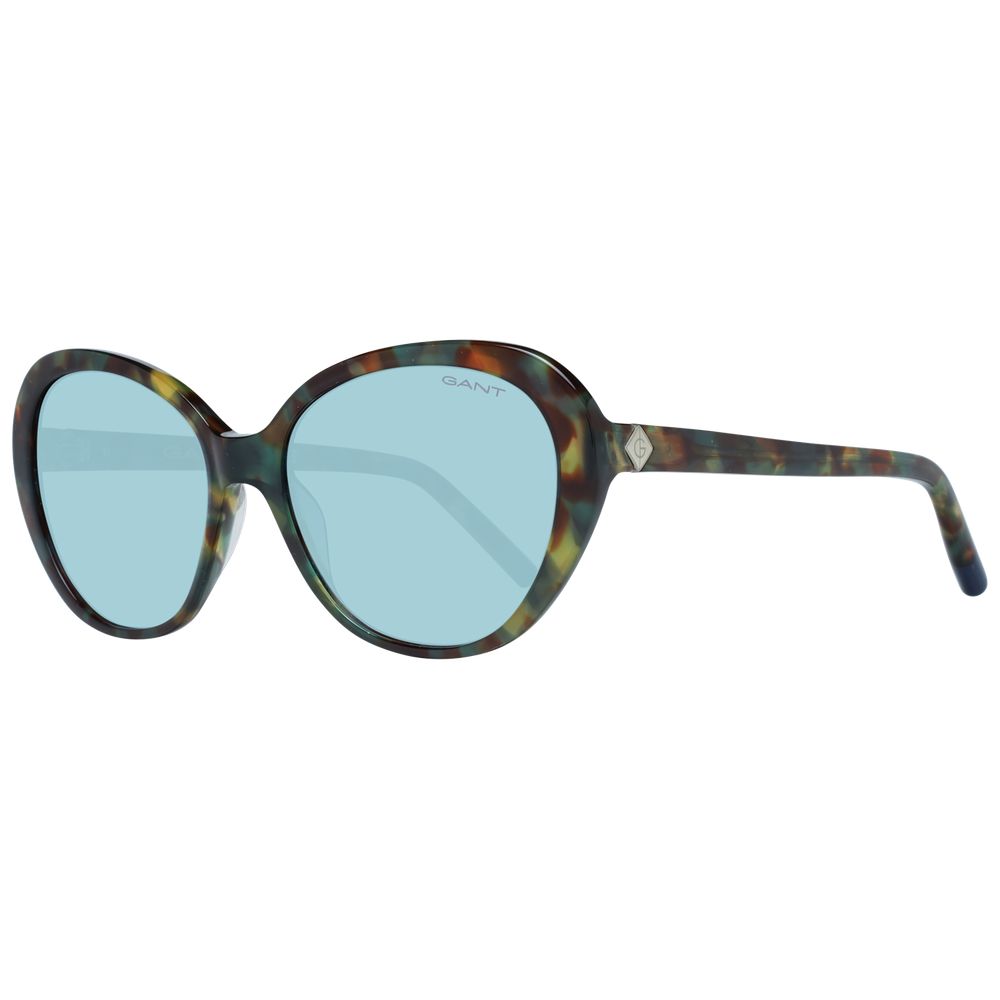 Tortoiseshell-framed Gant Multicolor Women Sunglasses with blue lenses in plastic material