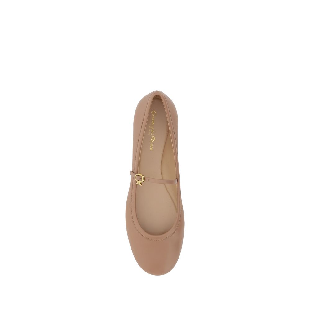 Beige leather Mary Jane ballet flat Gianvito Rossi Carla Ballerinas for stylish comfort