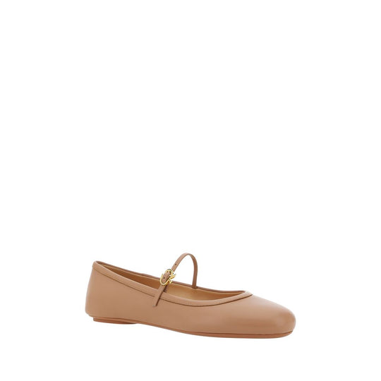 Tan leather Mary Jane flat Gianvito Rossi Carla Ballerinas stylish footwear