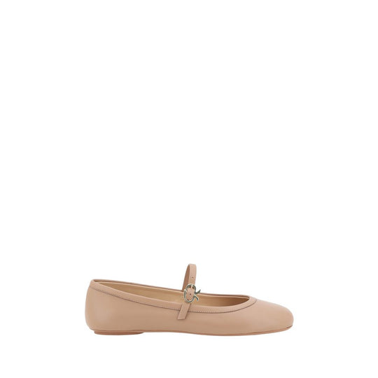 Beige Mary Jane shoe from Gianvito Rossi Carla Ballerinas collection