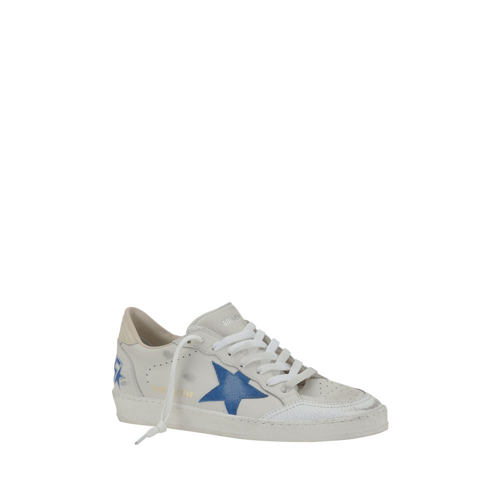 White leather sneaker with blue star from Golden Goose Ball Star collection