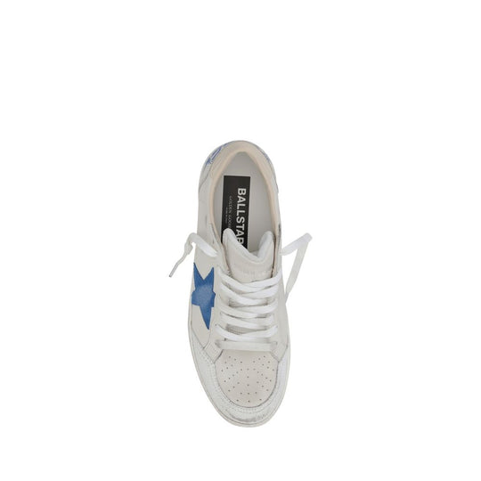 White leather sneaker with blue star from Golden Goose Ball Star collection