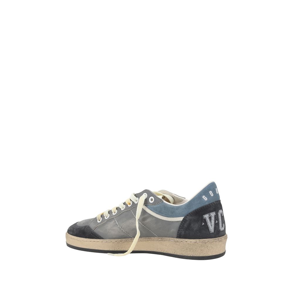 Gray and black low-top Golden Goose Ball Star Sneakers for stylish footwear enthusiasts