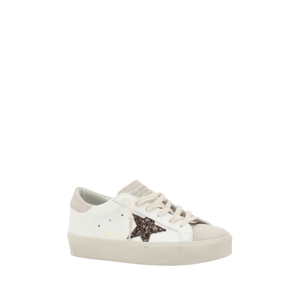 White Golden Goose Hi Star Sneakers featuring a stylish star detail