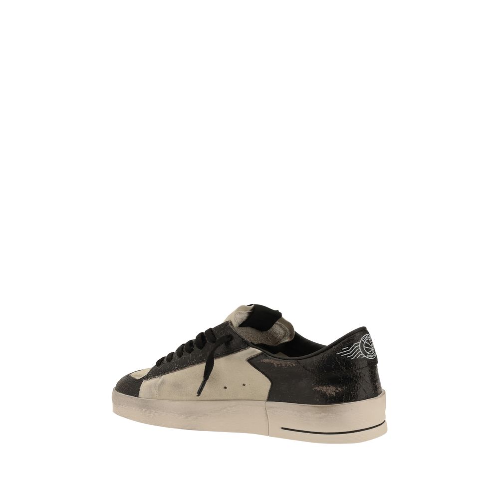 Black and white low-top Golden Goose Stardan suede Sneakers for stylish casual wear