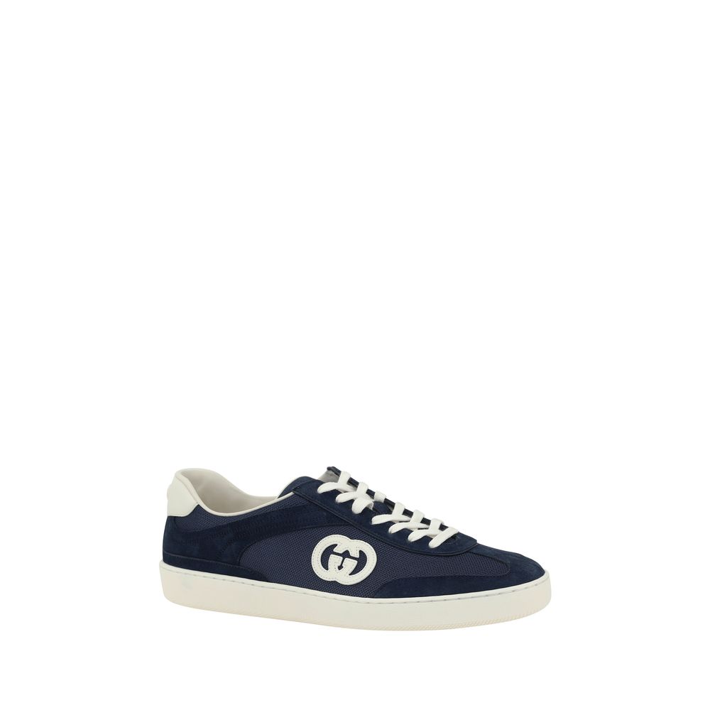 Navy and white Gucci G74 Sneakers showcasing modern luxury and style