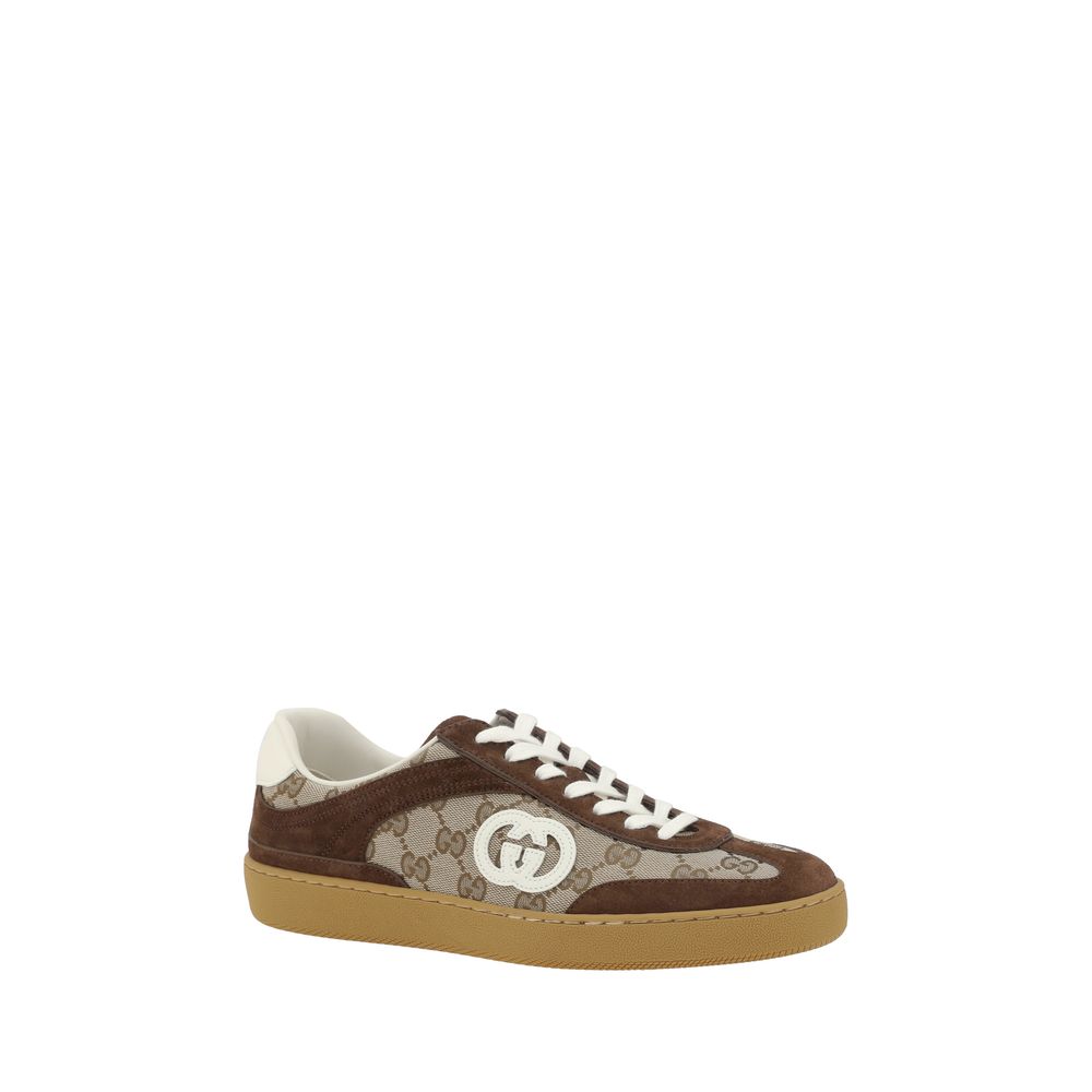 Gucci GG Sneakers in brown and beige, showcasing luxury style and comfort