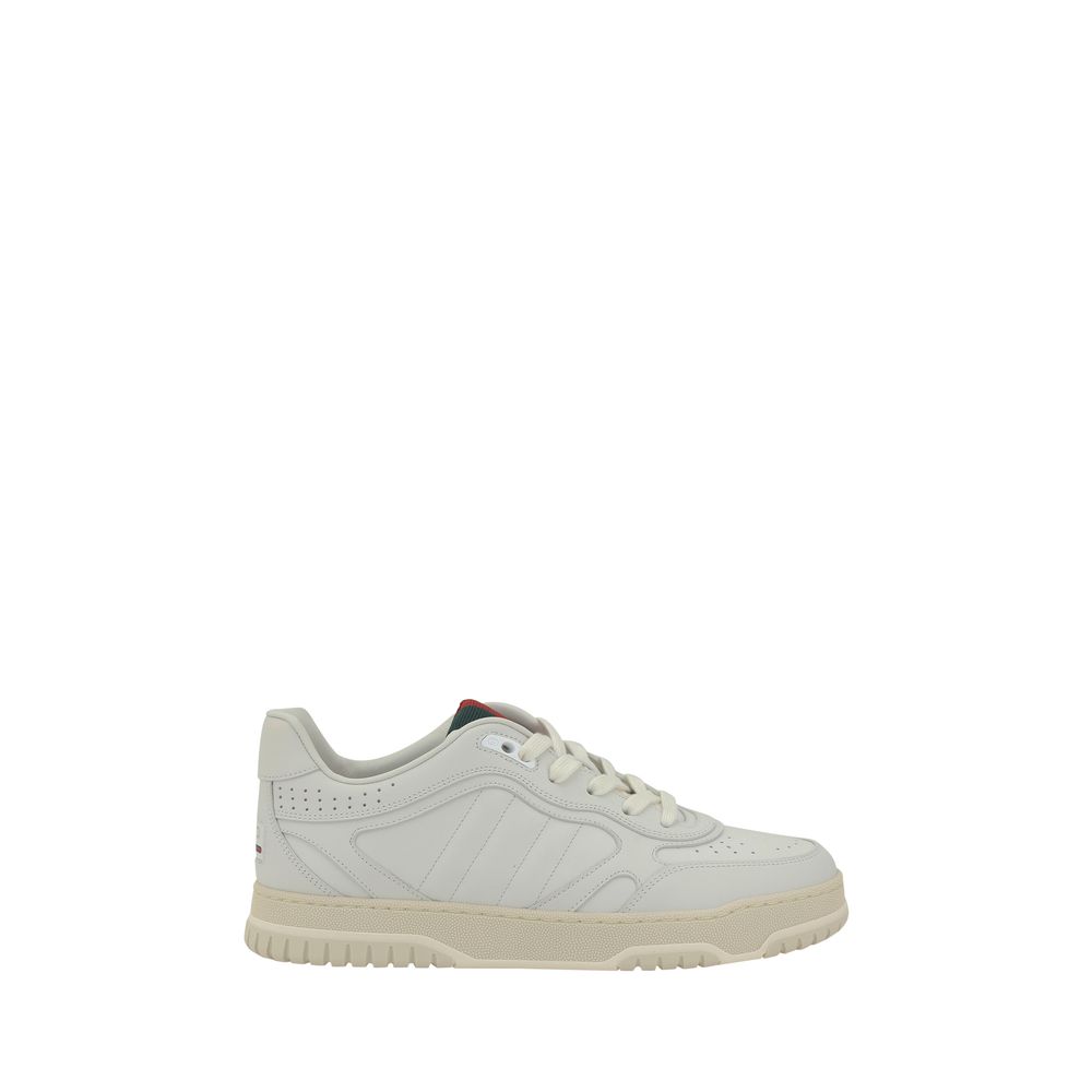 Off-white leather Gucci Re-Web Sneakers showcased on a clean background