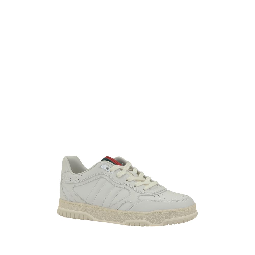 White leather Gucci Re-Web Sneakers showcasing luxury and contemporary style