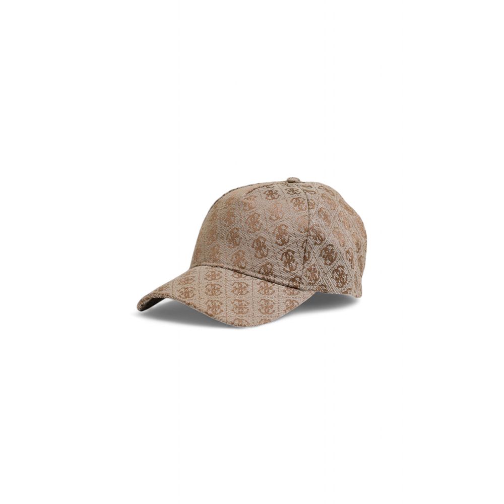 Beige patterned baseball cap from Guess, perfect for casual wear with a stylish twist