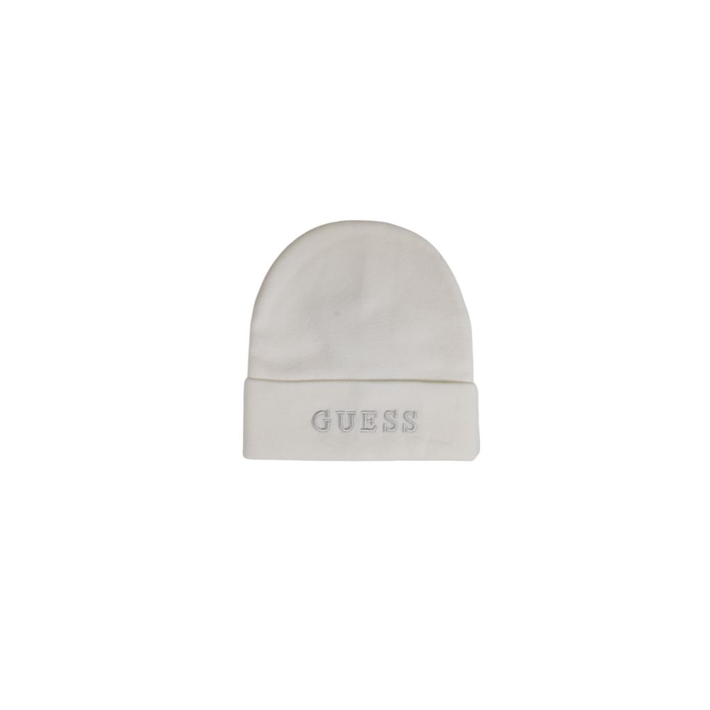 White knit beanie from Guess Cream Acrylic Hat, perfect for stylish winter wear