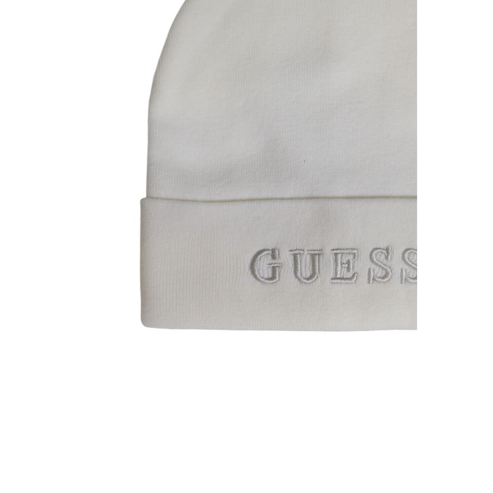 White knit beanie from Guess Cream Acrylic Hat, perfect for winter style and warmth