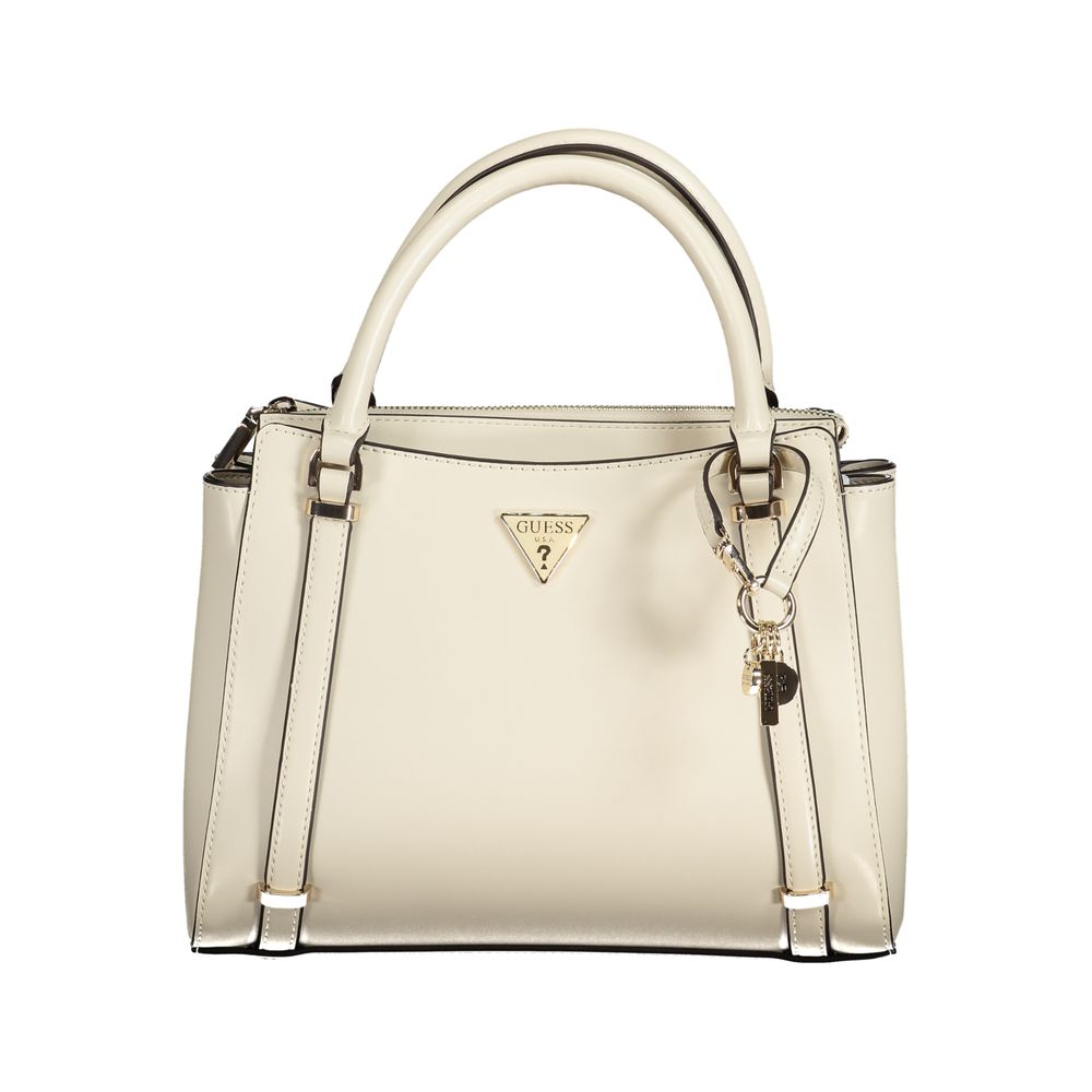 Ivory-colored Guess handbag from Guess Jeans Beige Polyethylene Women Handbag collection